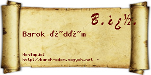 Barok Ádám névjegykártya