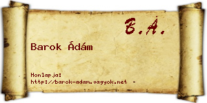 Barok Ádám névjegykártya