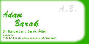 adam barok business card