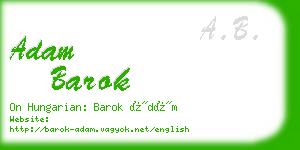 adam barok business card